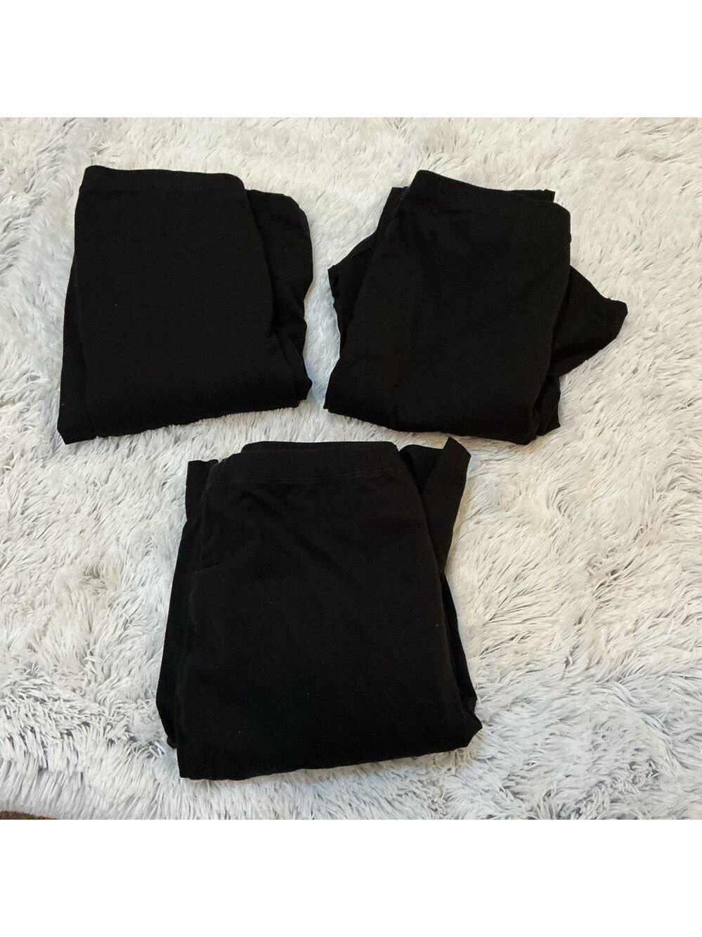 Woman Within Plus Size 6X Tall Black Stretch Cotton Bootcut Leggings Pull-On